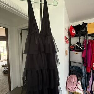 Elegant Black Tiered Dress